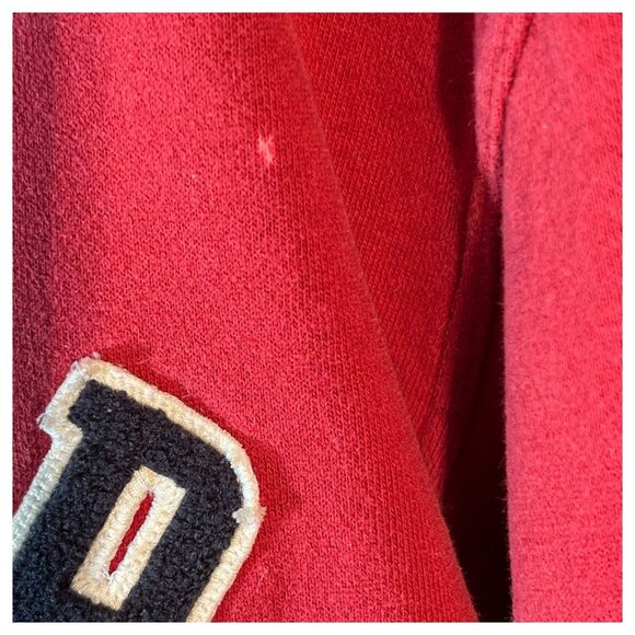 Tommy Hilfiger Red Hoodie sweatshirt Jacket Large full Zip spell Out men vTG Y2K - Picture 8 of 9